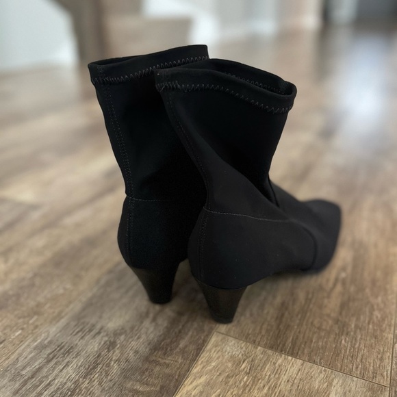 Donald J Pliner Sock Square Toe Pull-On Kitten Heel Sophia Boots - black - Picture 7 of 11